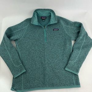 Patagonia Womens Better Sweater 1/4-Zip Sweater Pullover Size XL Turquoise